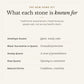 What each stone in The New Home Kit is traditionally known for: amethyst cluster, quiet, steady calm; black tourmaline in quartz, grounded protection; smoky quartz, a sense of groundedness; rose quartz, opening to connection; natural citrine, confidence, creativity. Listed as traditional associations, not health claims