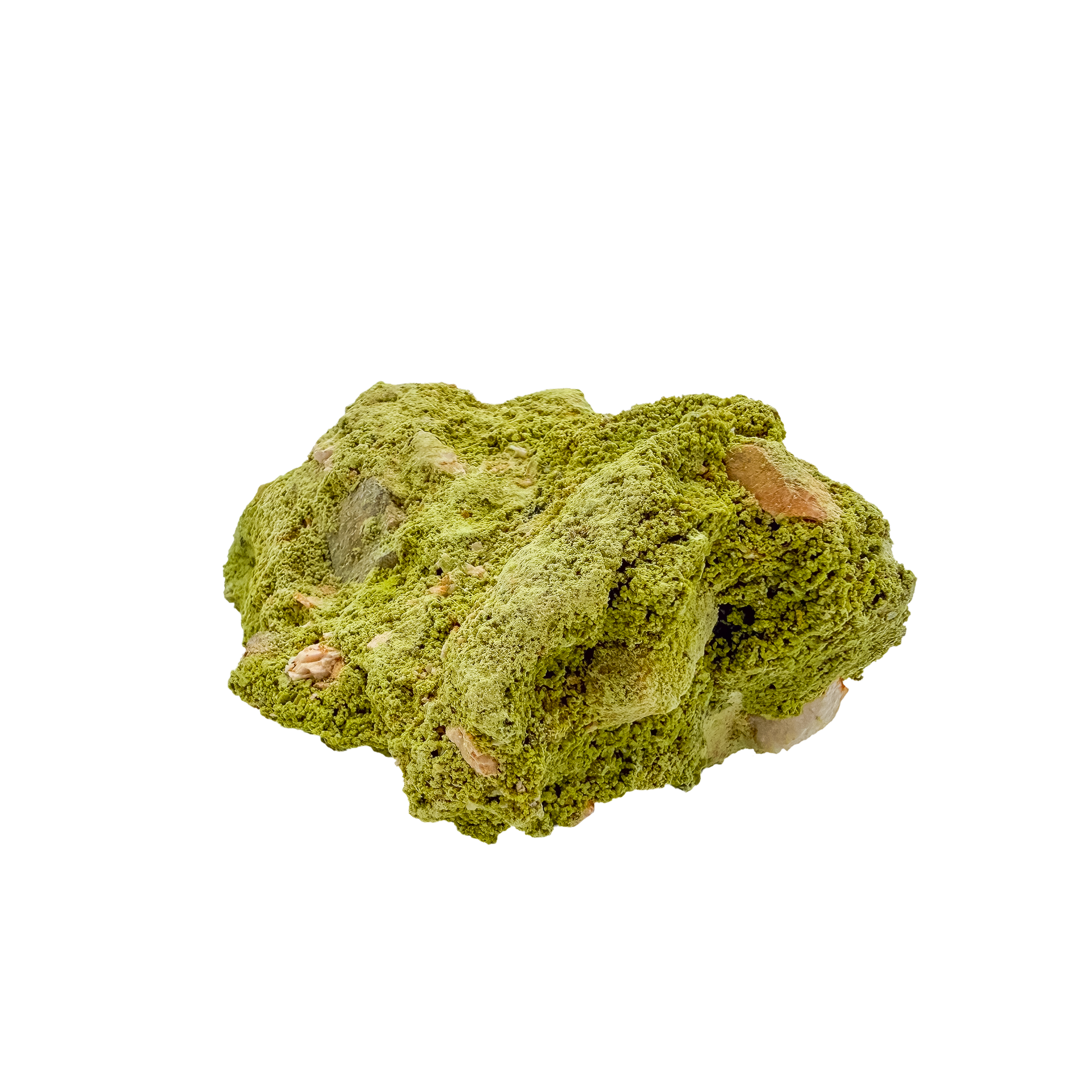 The top-down view of collector nontronite no. 11, 158 grams, showing how the bubbled crust wraps the host rock.