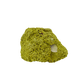 Collector-grade Brazilian nontronite no. 12 photographed from the reverse side, 3.28 by 2.09 inches of bubbled green clay mineral.
