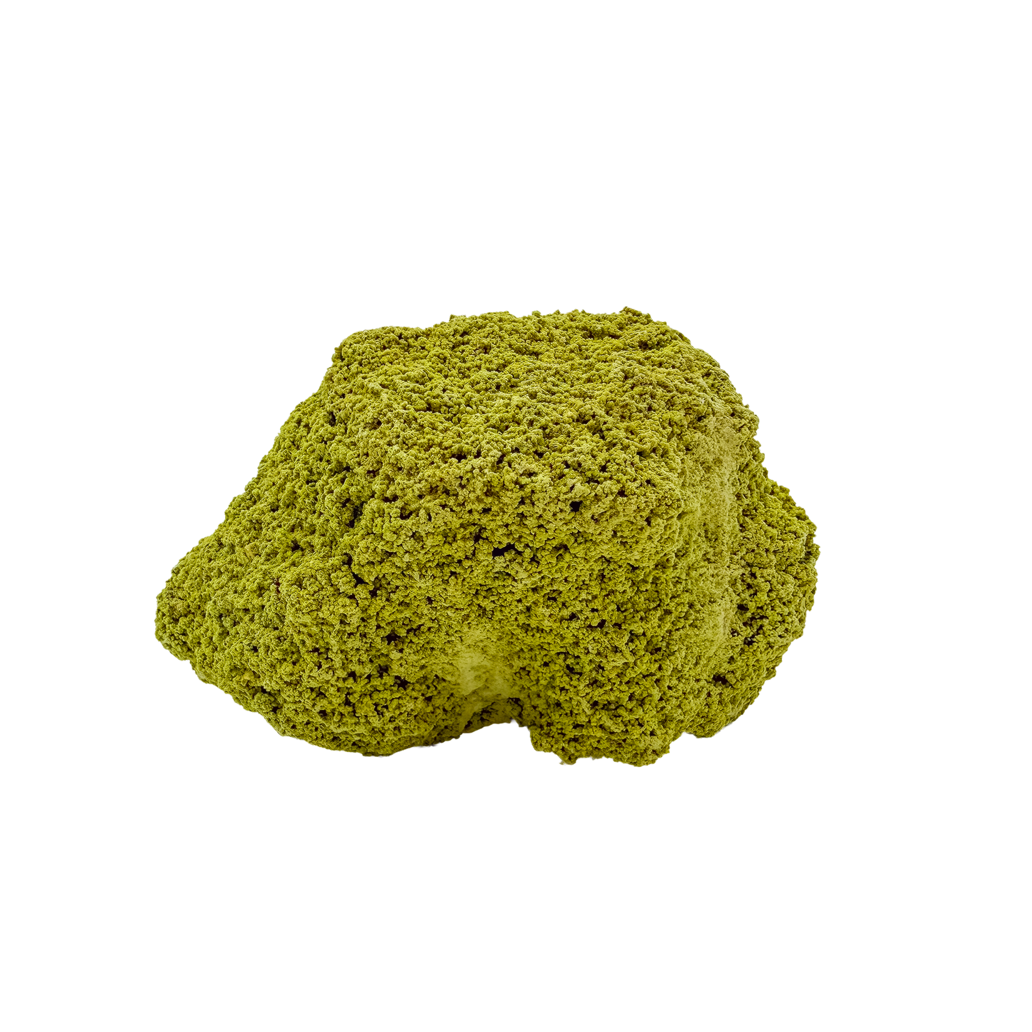 Primary display face of a 122 gram nontronite specimen, no. 12, its rounded olive-green growths covering weathered host rock.