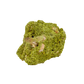 Collector-grade Brazilian nontronite no. 14 photographed from the reverse side, 3.43 by 2.61 inches of bubbled green clay mineral.
