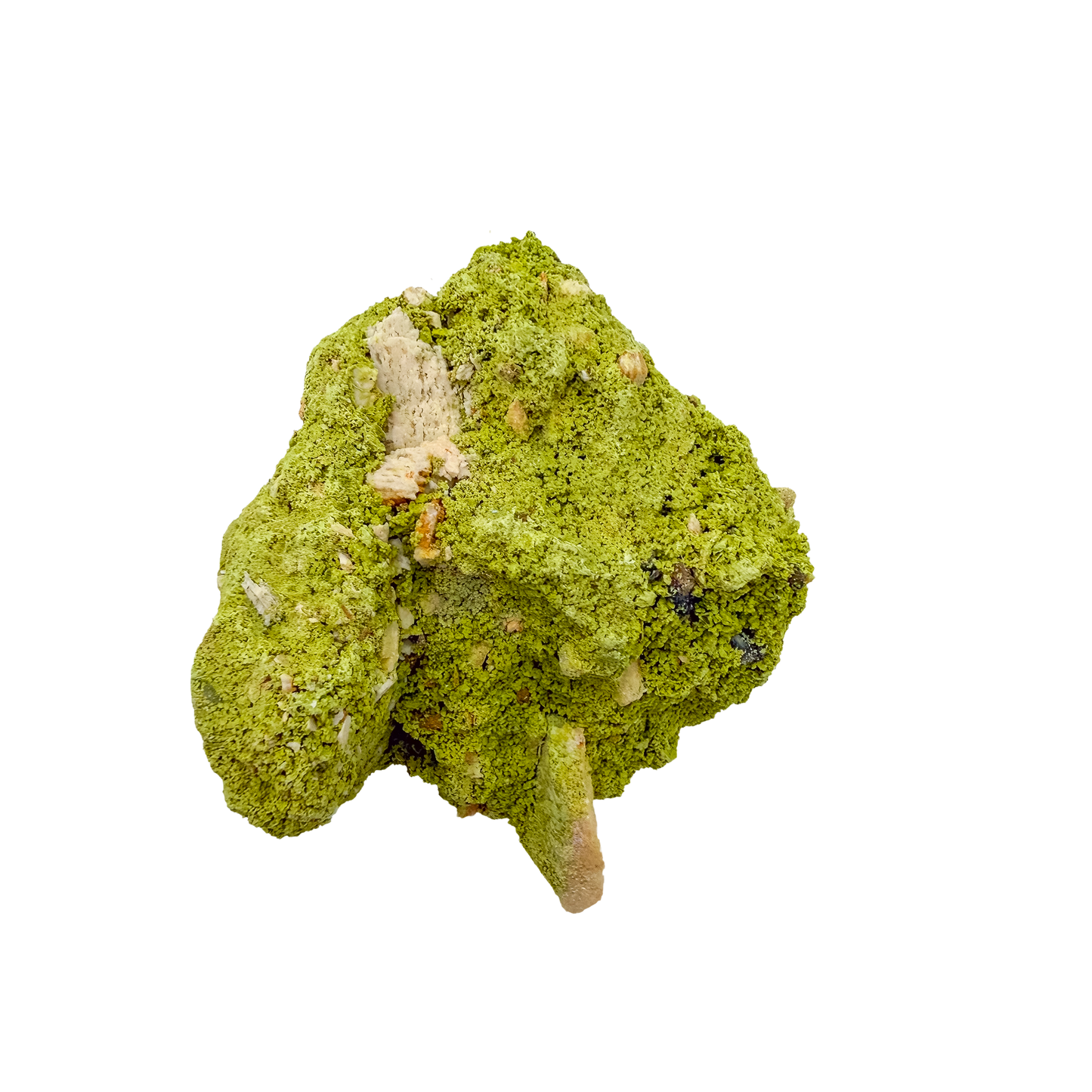Botryoidal nontronite from Brazil, specimen no. 14, angled three-quarter view, measuring 3.43 by 2.61 by 2.37 inches at 180 grams.