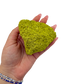 Nontronite specimen no. 15 held in an open hand, showing the true size of this 3.17 inch, 138 gram piece.