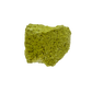 The left profile of nontronite no. 18, a 2.17 inch tall piece whose yellow-green surface reads as clustered bubbles.