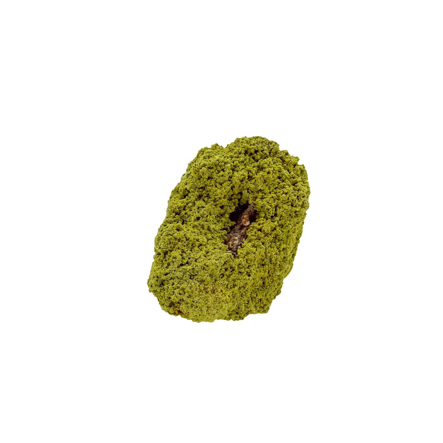 Nontronite no. 19 from the left profile, 2.87 inches long, its chalky green surface untreated and as-mined.