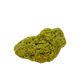 The left profile of nontronite no. 20, a 1.66 inch tall piece whose yellow-green surface reads as clustered bubbles.