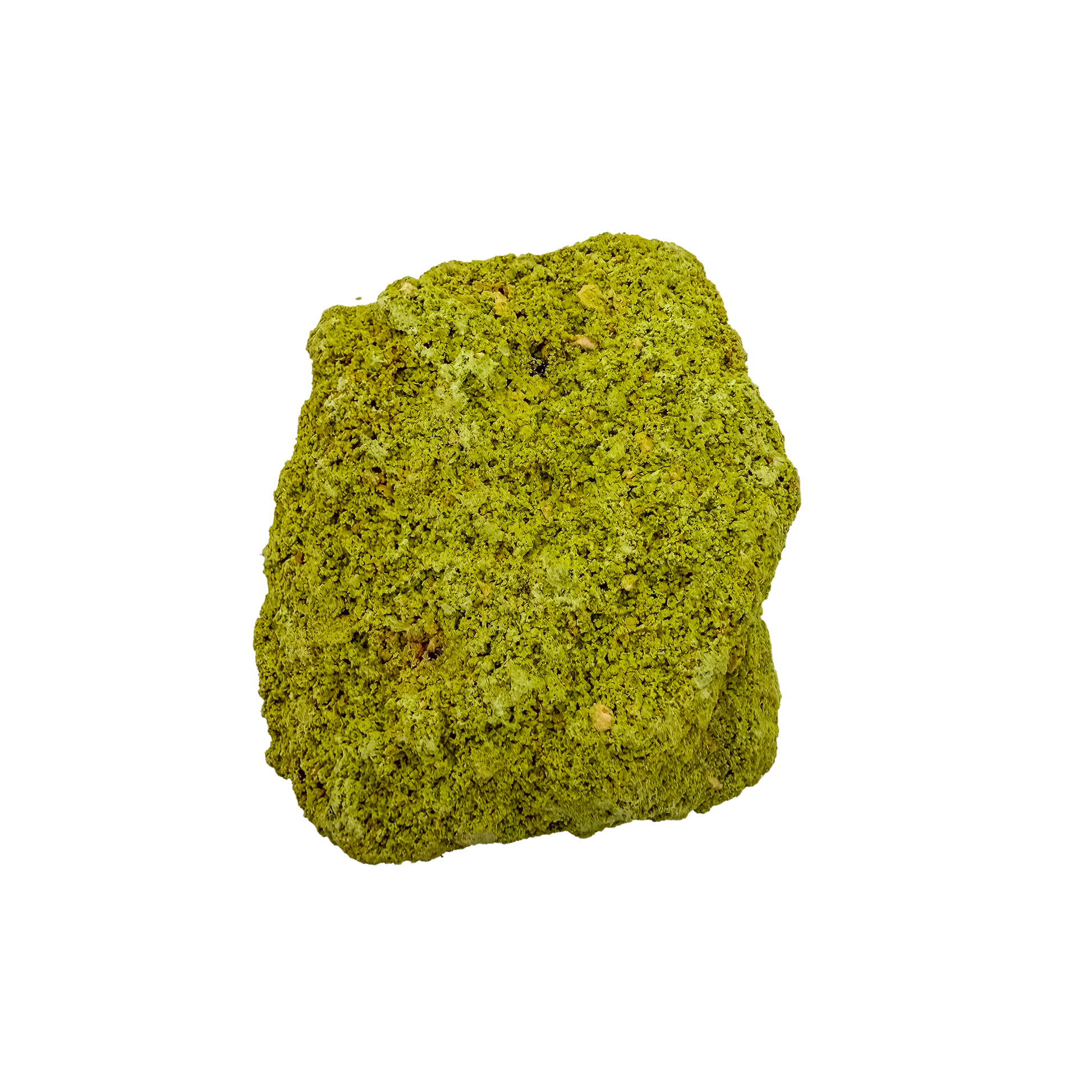 Botryoidal nontronite from Brazil, specimen no. 20, angled three-quarter view, measuring 3.56 by 2.82 by 1.66 inches at 134 grams.