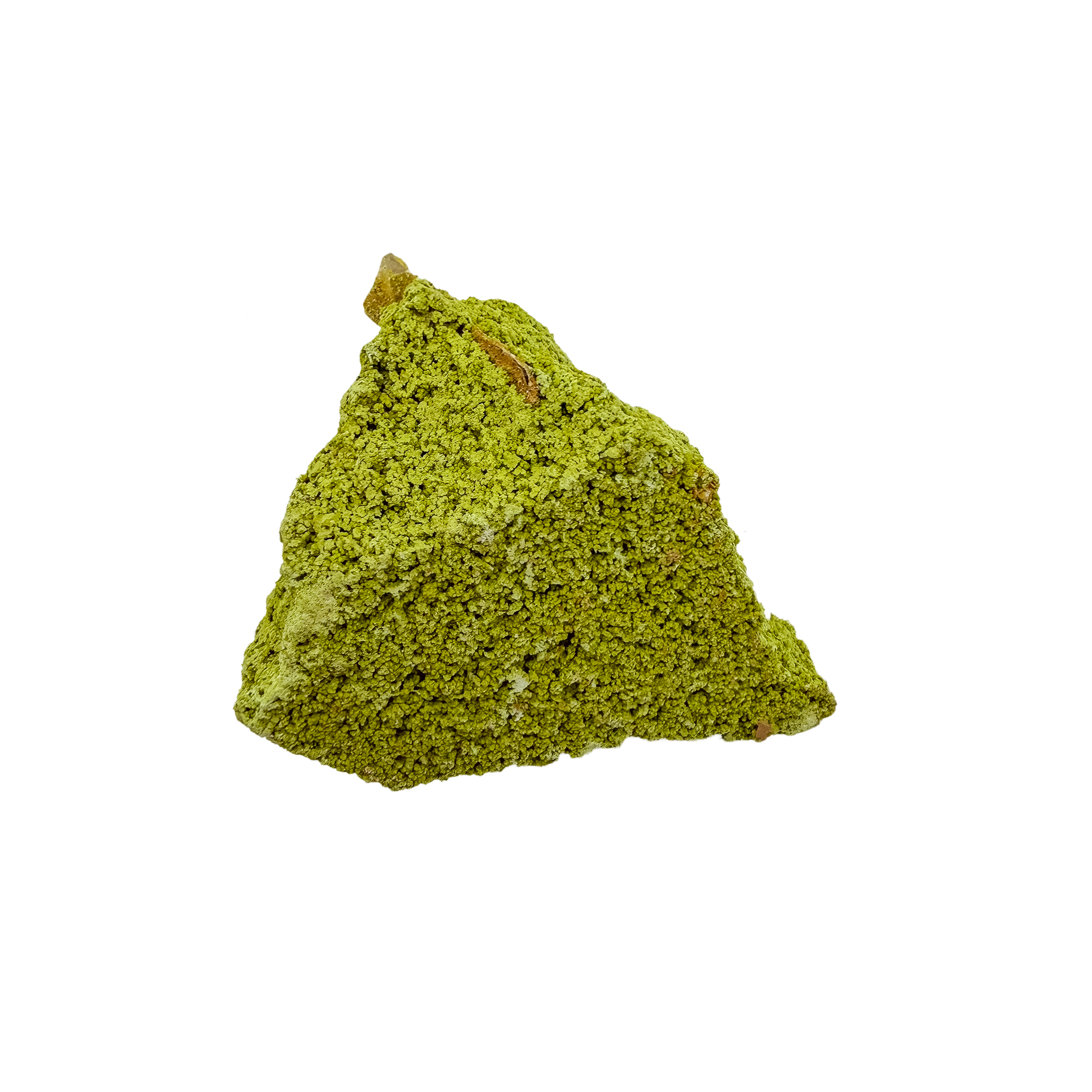 Nontronite specimen no. 21 photographed angled three-quarter view, a 2.26 by 1.92 inch piece of soft Mohs 1-2 clay mineral.