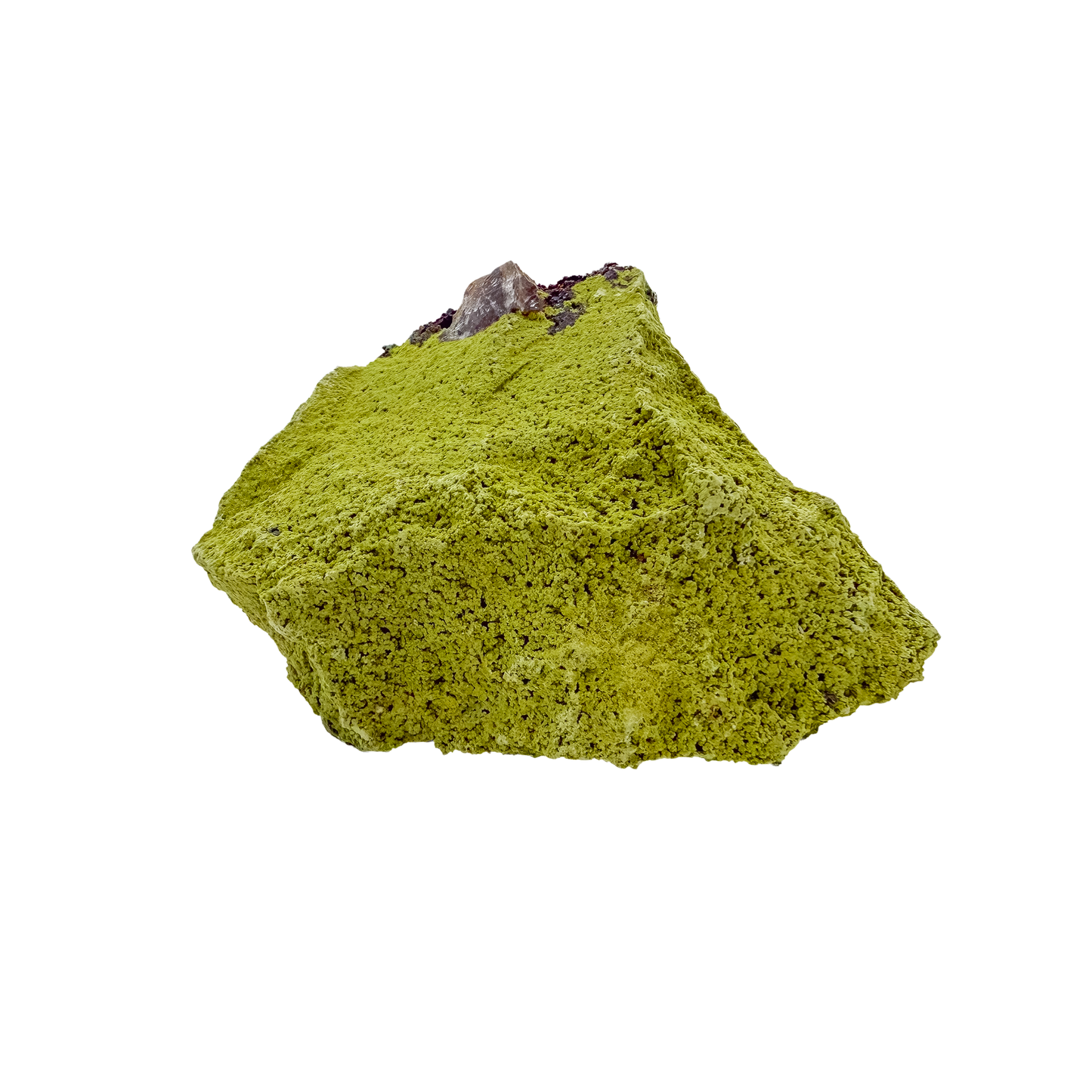 Reverse side of a rare nontronite specimen, no. 23, weighing 338 grams with chartreuse coloration throughout.