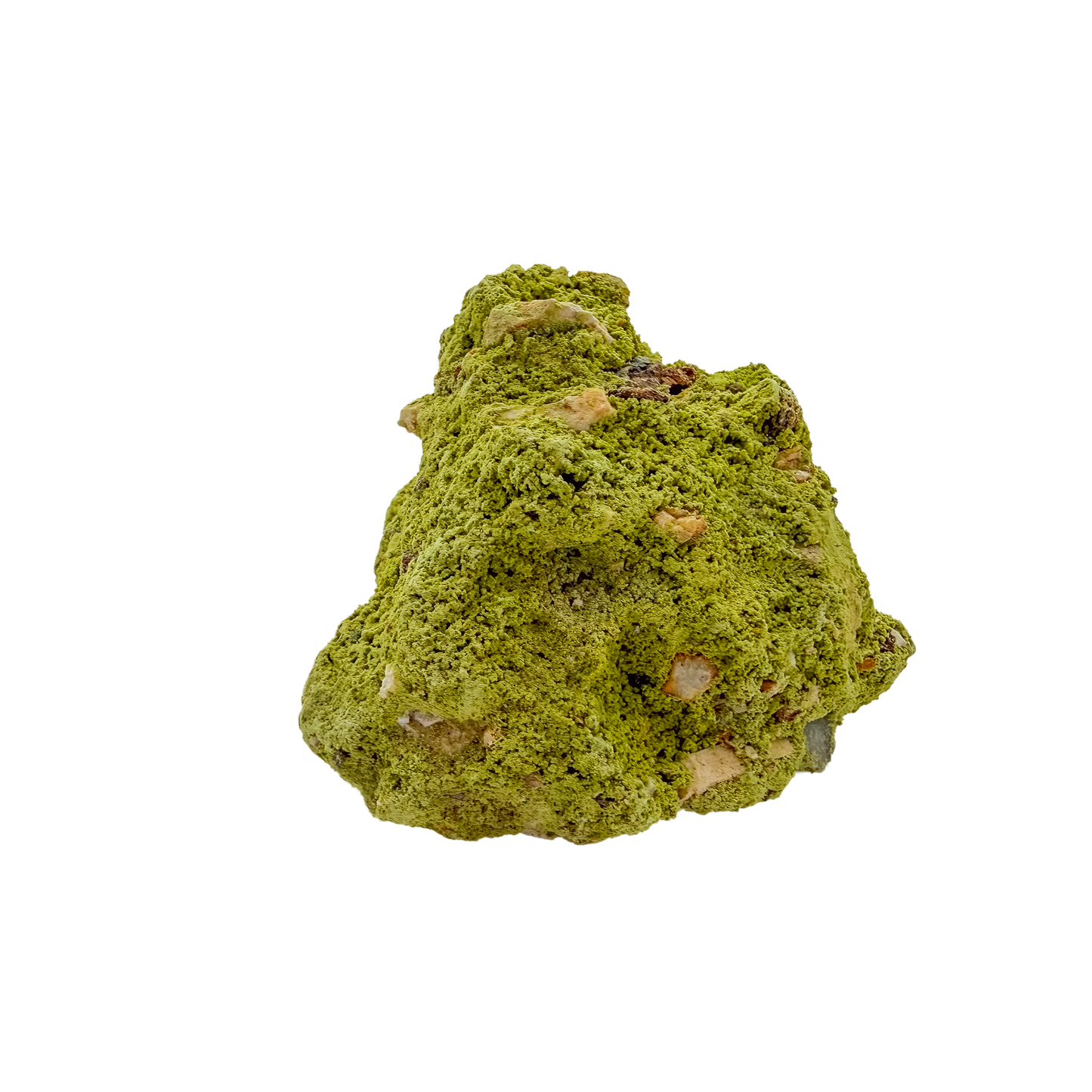 Reverse side of a rare nontronite specimen, no. 25, weighing 210 grams with chartreuse coloration throughout.