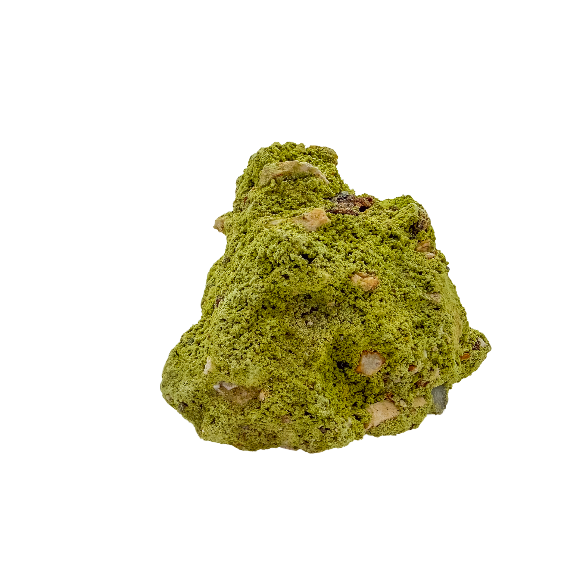 Reverse side of a rare nontronite specimen, no. 25, weighing 210 grams with chartreuse coloration throughout.