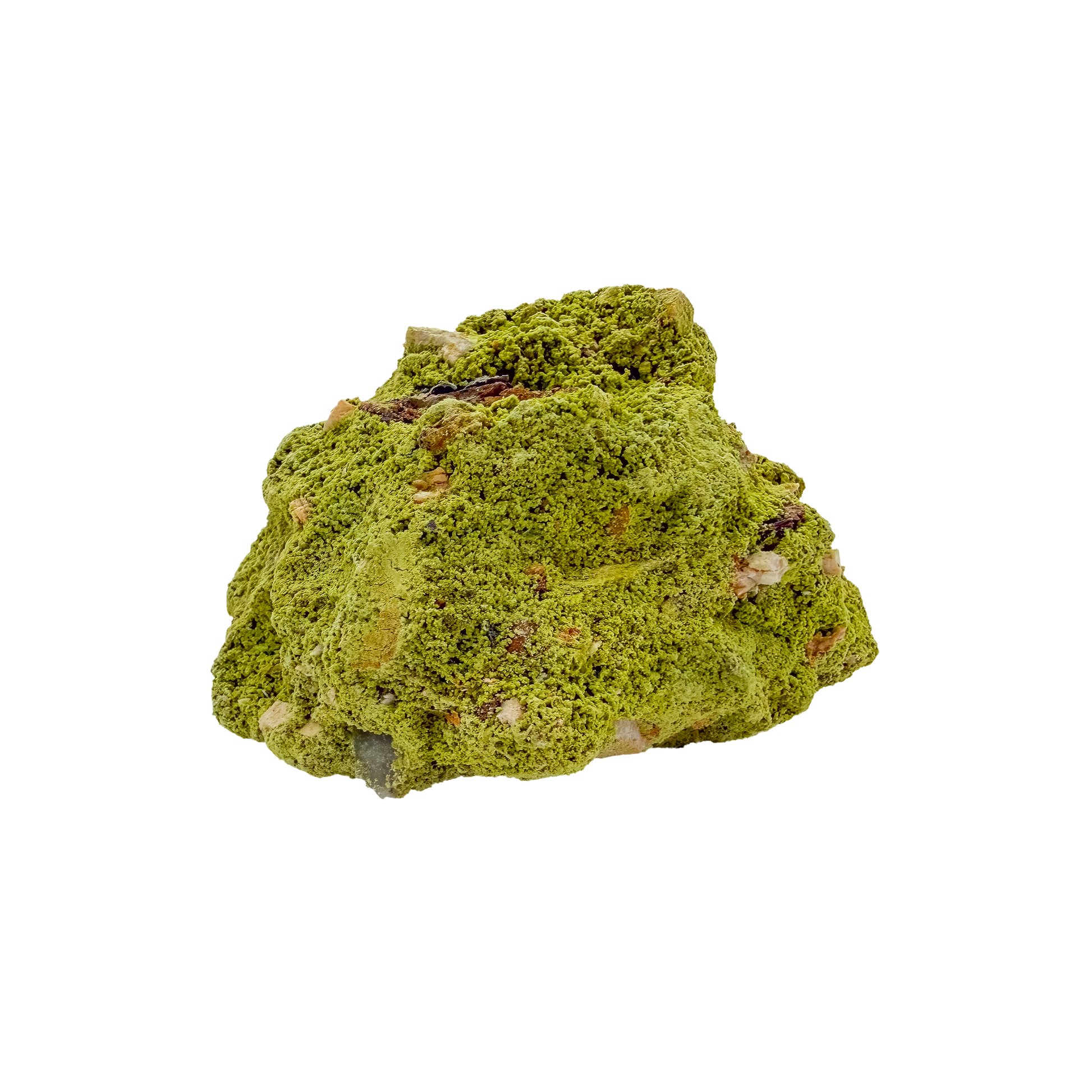 Nontronite no. 25 from the left profile, 3.67 inches long, its chalky green surface untreated and as-mined.