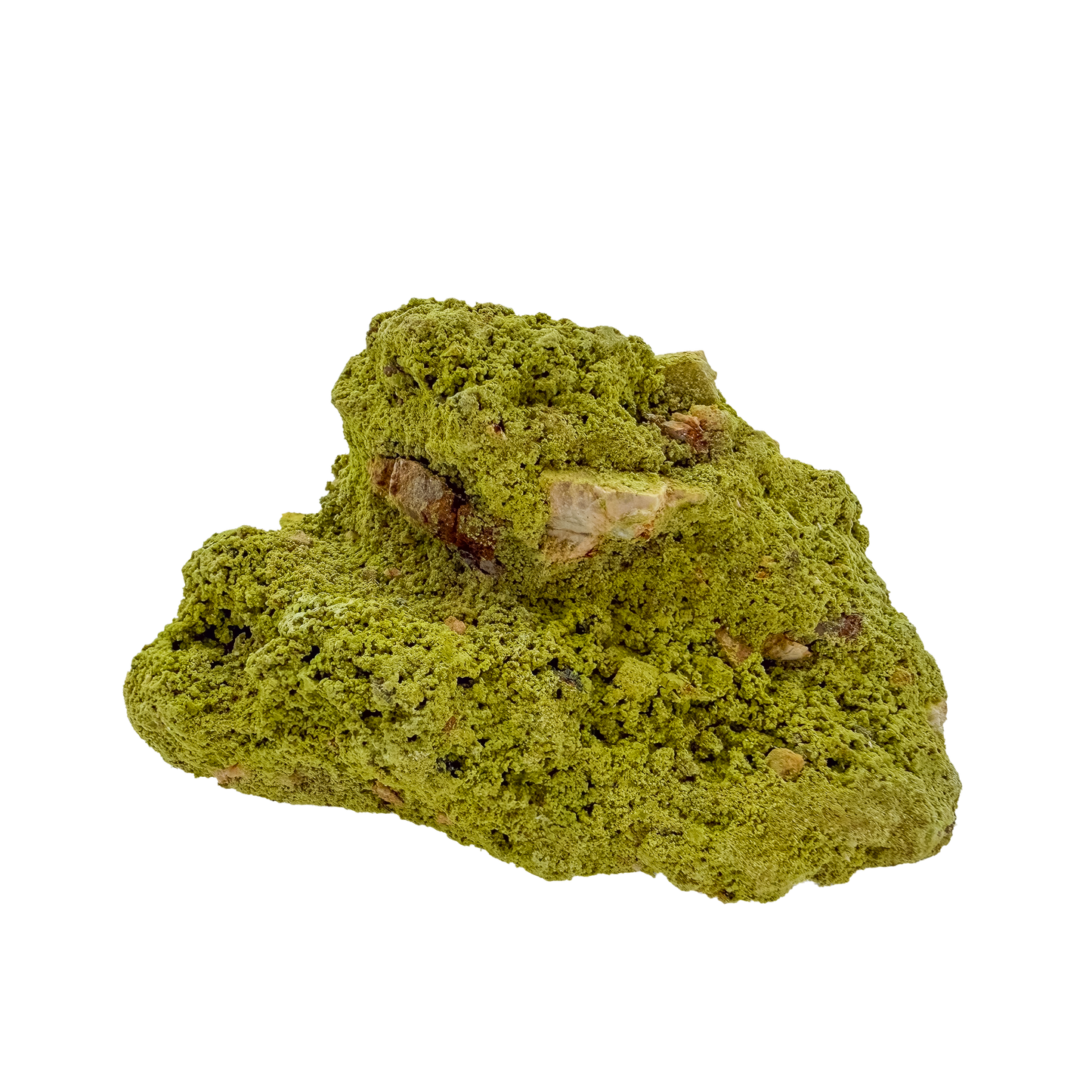 Specimen no. 25 of Minas Gerais nontronite, primary display face, olive-green bubbles built up over a 2.81 inch height.