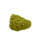The left profile of nontronite no. 26, a 1.50 inch tall piece whose yellow-green surface reads as clustered bubbles.