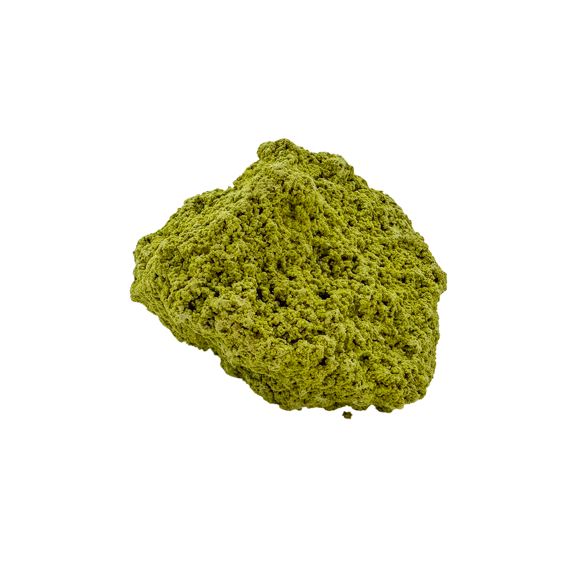 Reverse side of a rare nontronite specimen, no. 27, weighing 124 grams with chartreuse coloration throughout.