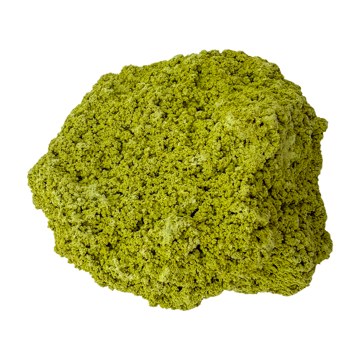 Specimen no. 27 of Minas Gerais nontronite, primary display face, olive-green bubbles built up over a 2.69 inch height.