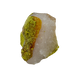 Raw nontronite collector specimen from Minas Gerais, Brazil, chartreuse-green botryoidal mineral on quartz, specimen 4, view 1