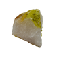 Raw nontronite collector specimen from Minas Gerais, Brazil, chartreuse-green botryoidal mineral on quartz, specimen 4, view 5