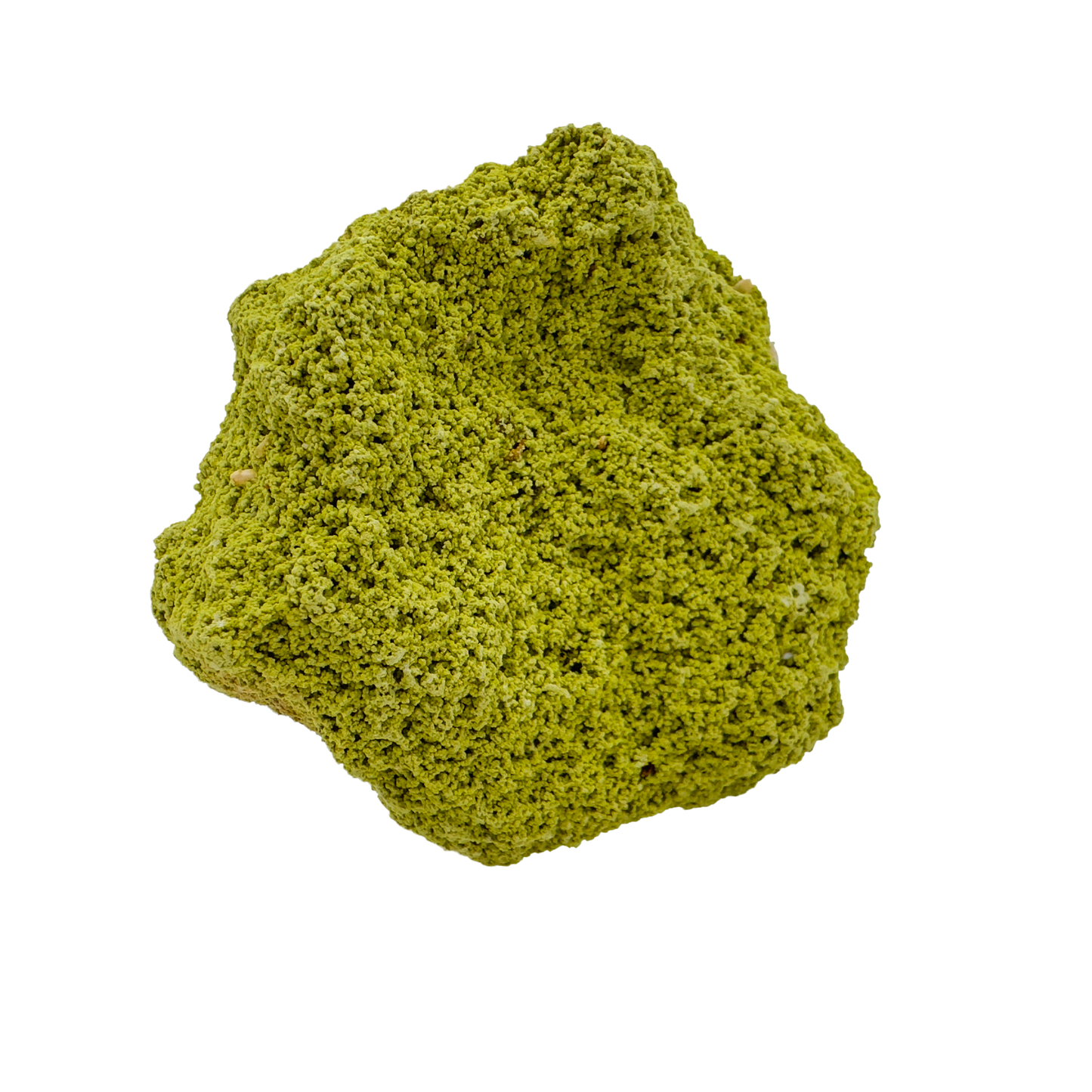 Raw nontronite collector specimen from Minas Gerais, Brazil, chartreuse-green botryoidal mineral, specimen 5, view 2