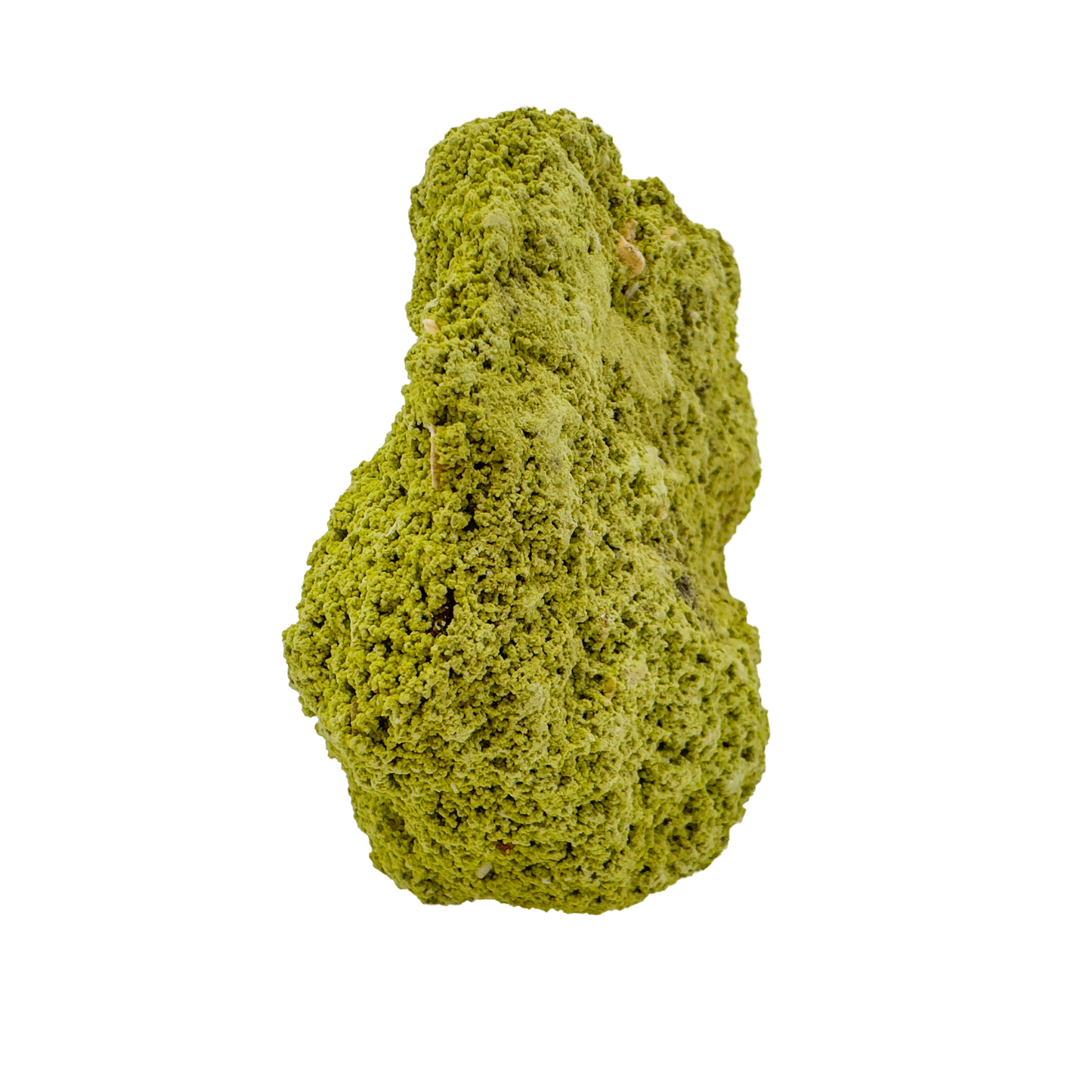 Raw nontronite collector specimen from Minas Gerais, Brazil, chartreuse-green botryoidal mineral, specimen 5, view 4