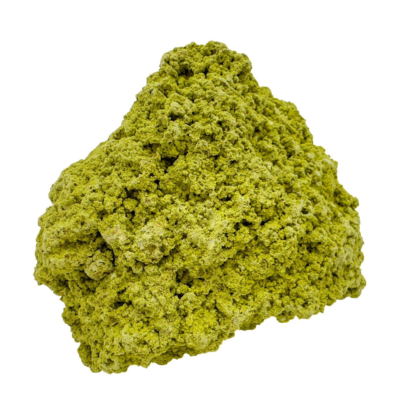 Raw nontronite collector specimen from Minas Gerais, Brazil, chartreuse-green botryoidal mineral, specimen 6, view 1