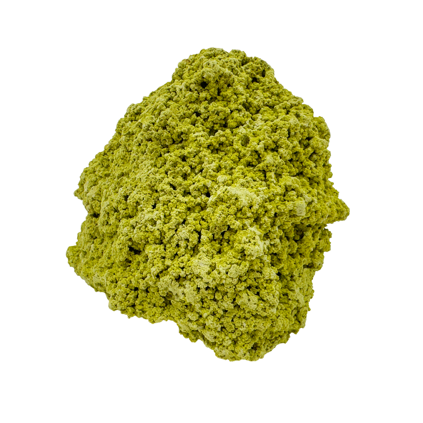 Raw nontronite collector specimen from Minas Gerais, Brazil, chartreuse-green botryoidal mineral, specimen 6, view 2