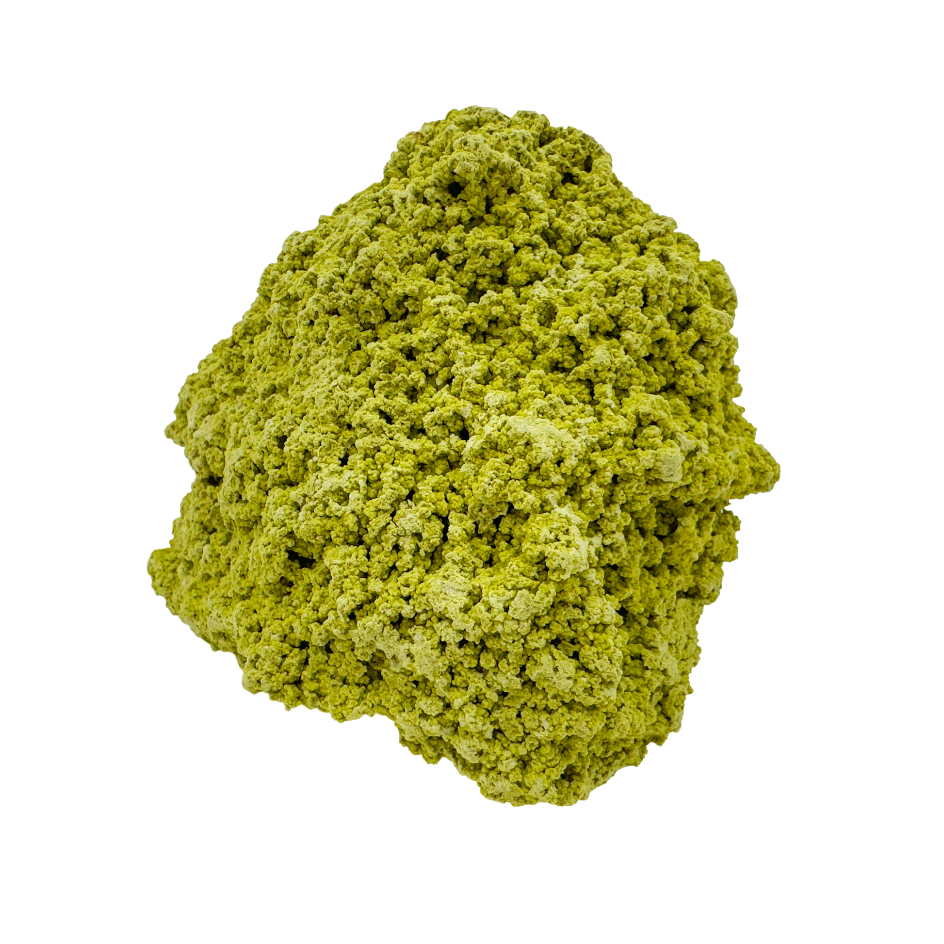 Raw nontronite collector specimen from Minas Gerais, Brazil, chartreuse-green botryoidal mineral, specimen 6, view 2