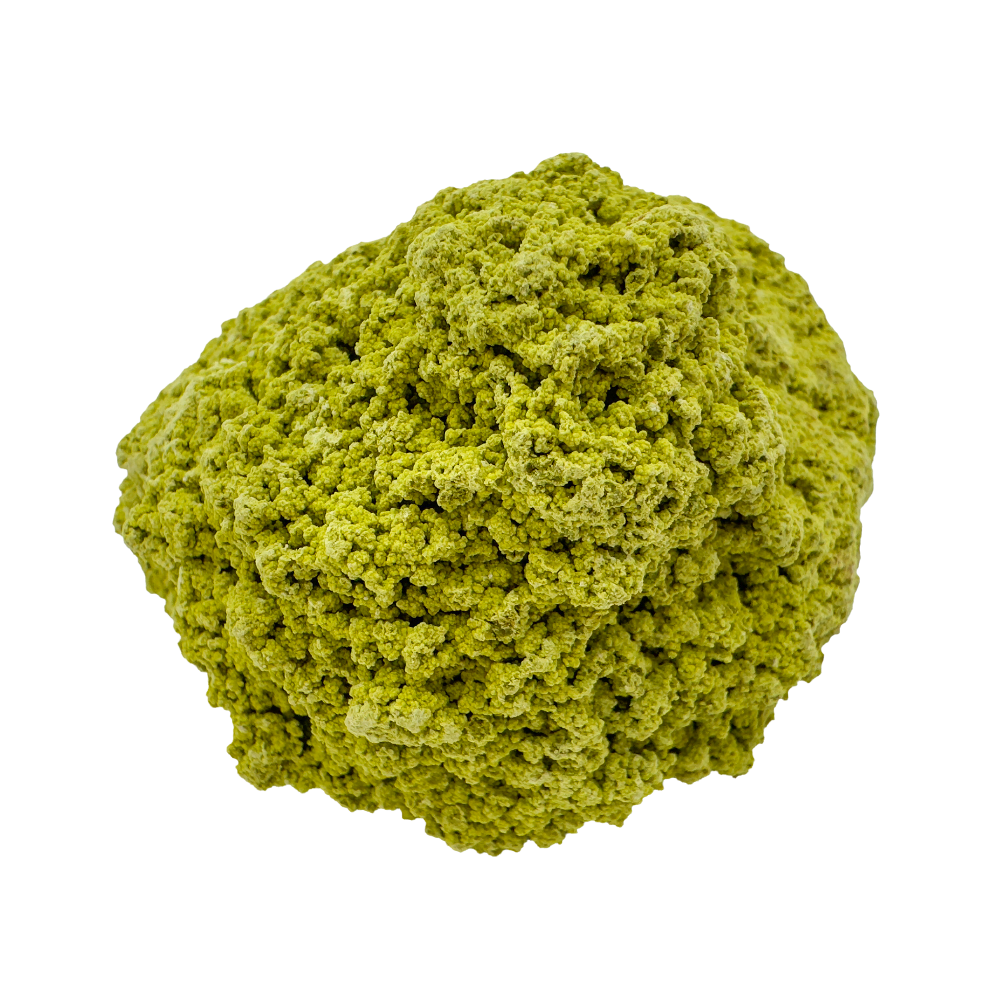 Raw nontronite collector specimen from Minas Gerais, Brazil, chartreuse-green botryoidal mineral, specimen 6, view 3