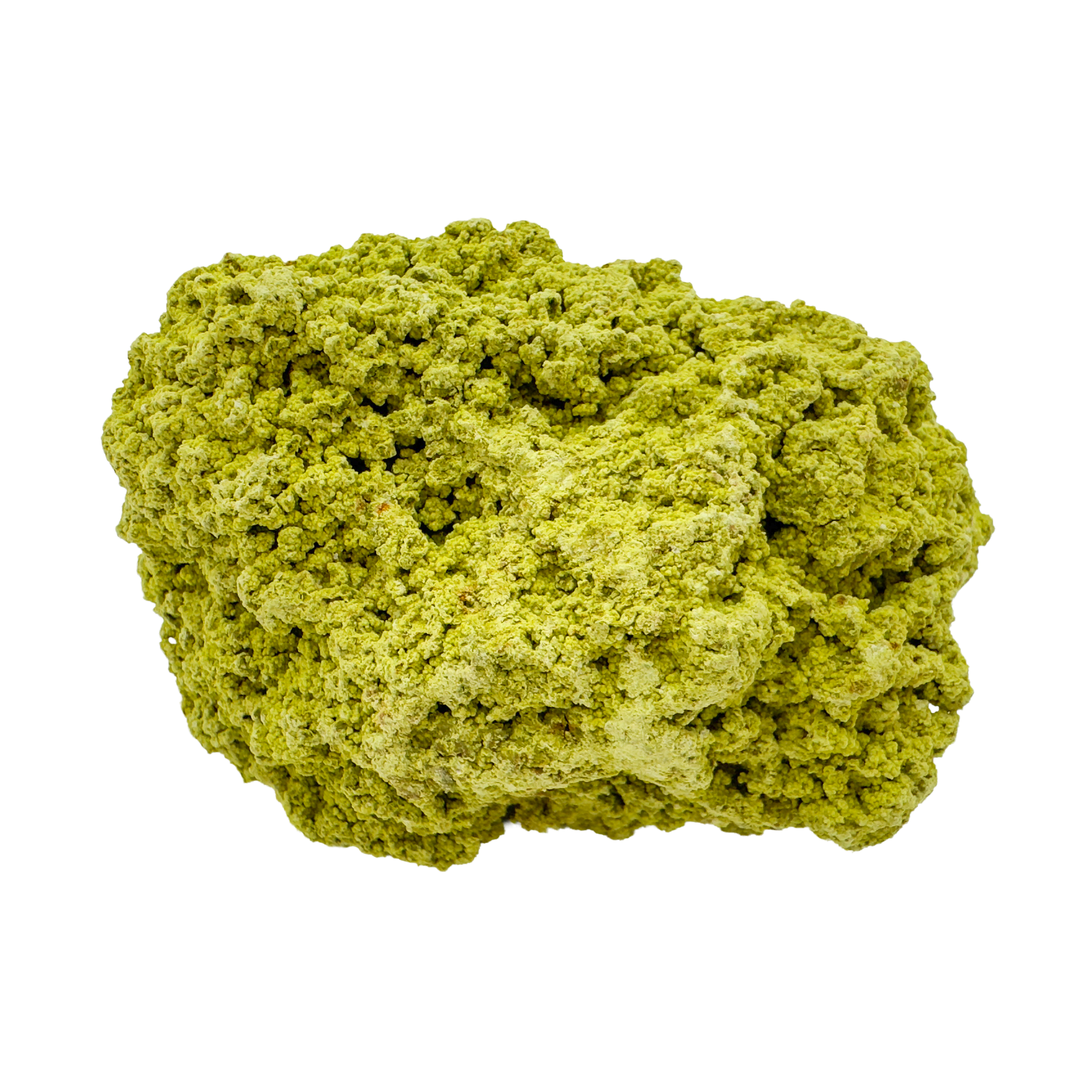 Raw nontronite collector specimen from Minas Gerais, Brazil, chartreuse-green botryoidal mineral, specimen 6, view 4