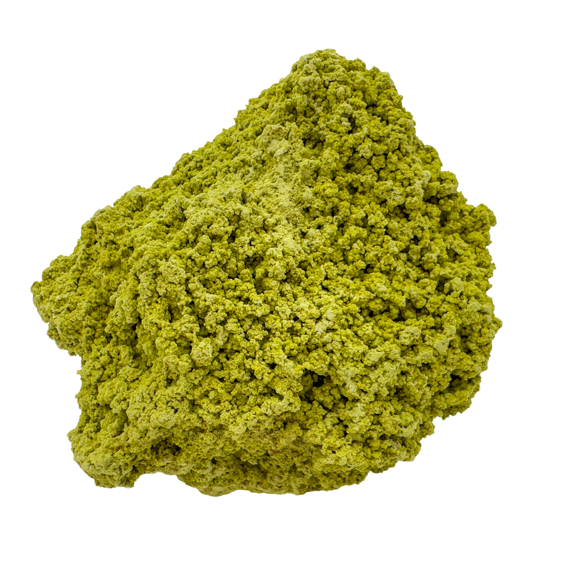 Raw nontronite collector specimen from Minas Gerais, Brazil, chartreuse-green botryoidal mineral, specimen 6, view 5