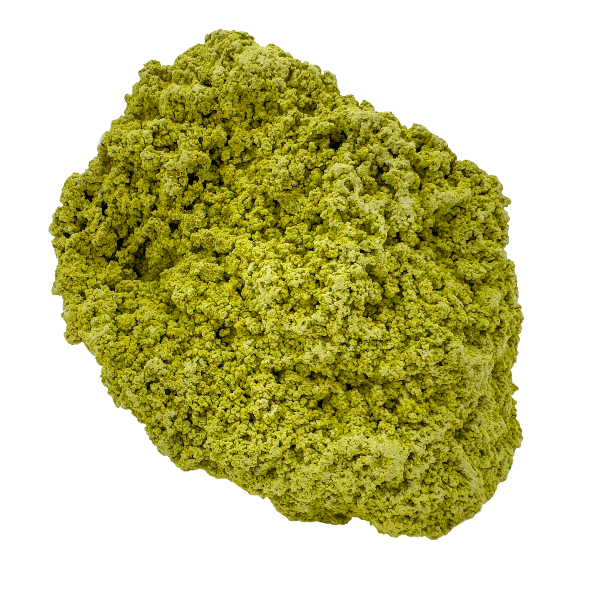 Raw nontronite collector specimen from Minas Gerais, Brazil, chartreuse-green botryoidal mineral, specimen 6, view 7