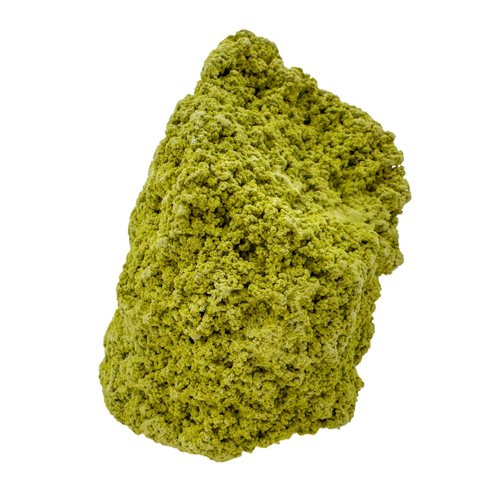 Raw nontronite collector specimen from Minas Gerais, Brazil, chartreuse-green botryoidal mineral, specimen 7, view 2
