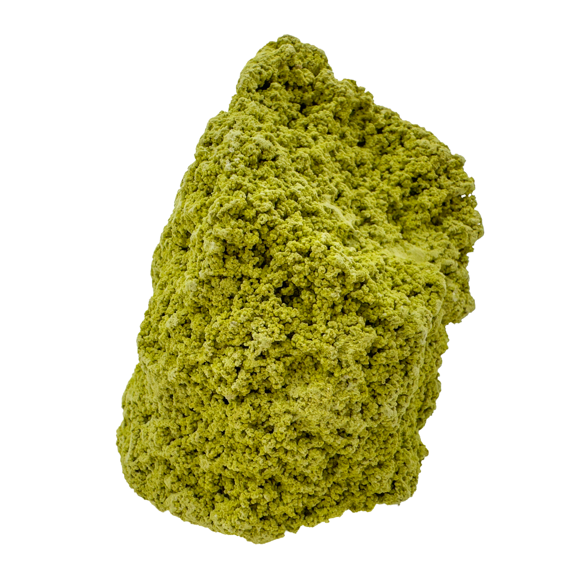 Raw nontronite collector specimen from Minas Gerais, Brazil, chartreuse-green botryoidal mineral, specimen 7, view 2