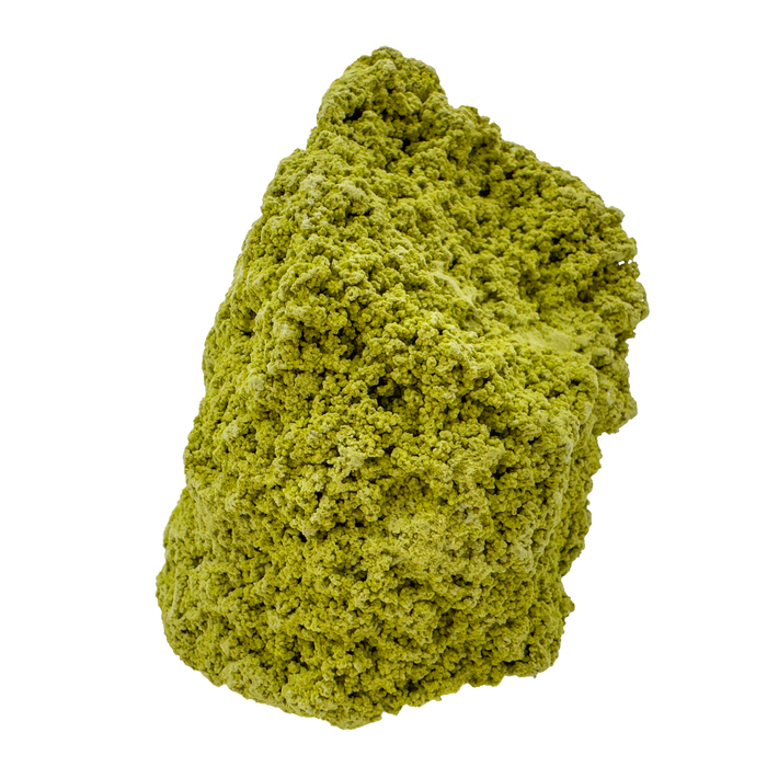 Raw nontronite collector specimen from Minas Gerais, Brazil, chartreuse-green botryoidal mineral, specimen 7, view 2