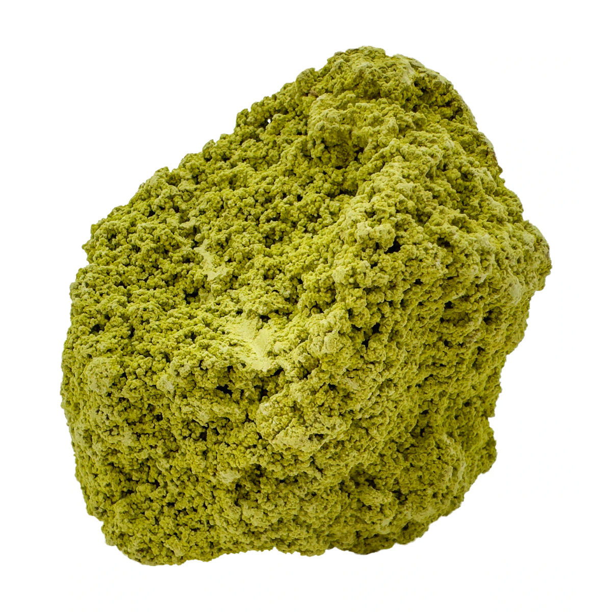 Raw nontronite collector specimen from Minas Gerais, Brazil, chartreuse-green botryoidal mineral, specimen 7, view 3