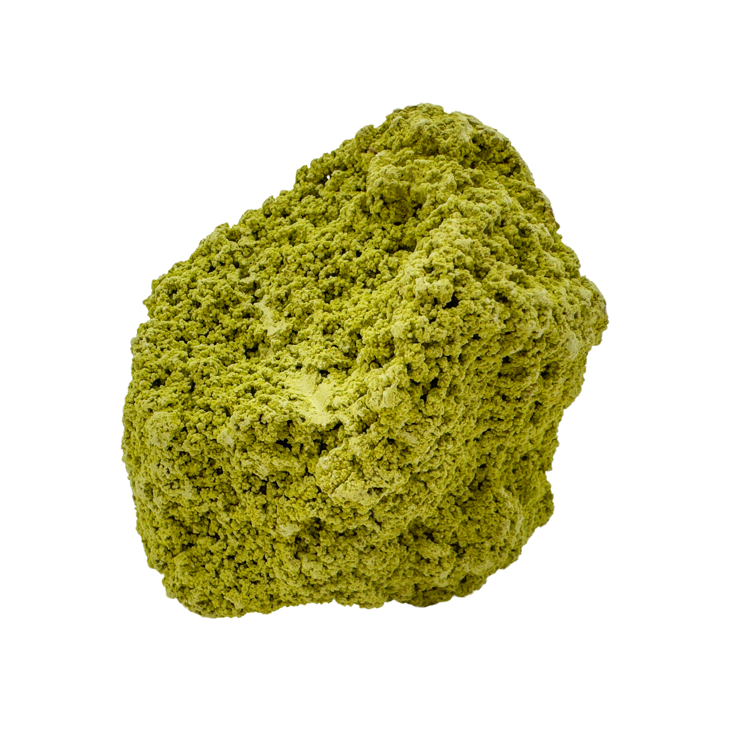Raw nontronite collector specimen from Minas Gerais, Brazil, chartreuse-green botryoidal mineral, specimen 7, view 3