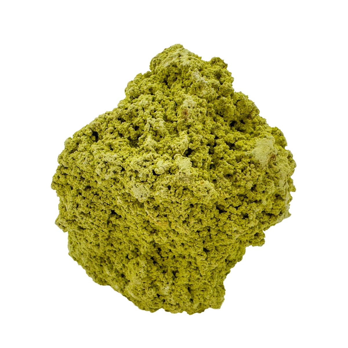 Raw nontronite collector specimen from Minas Gerais, Brazil, chartreuse-green botryoidal mineral, specimen 7, view 4