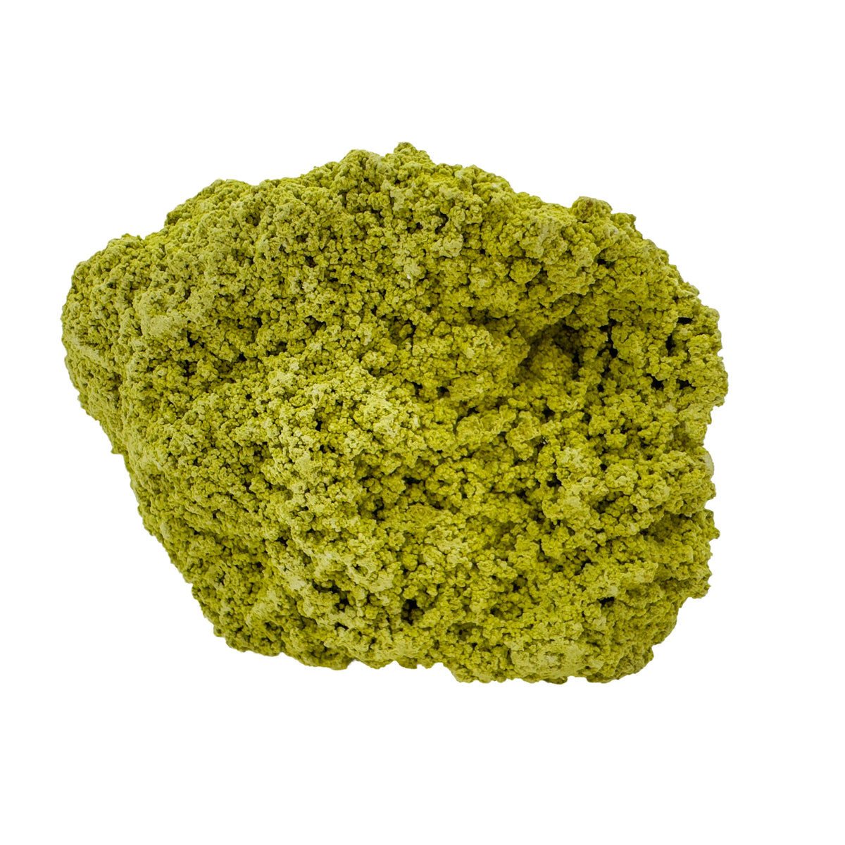 Raw nontronite collector specimen from Minas Gerais, Brazil, chartreuse-green botryoidal mineral, specimen 7, view 5