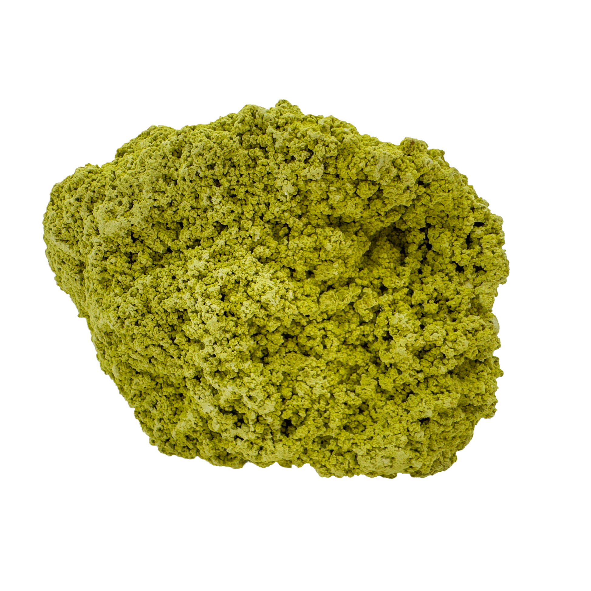 Raw nontronite collector specimen from Minas Gerais, Brazil, chartreuse-green botryoidal mineral, specimen 7, view 5