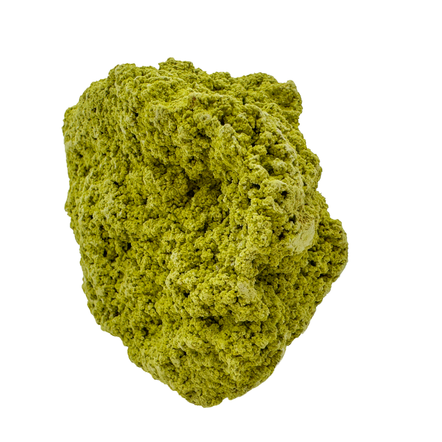 Raw nontronite collector specimen from Minas Gerais, Brazil, chartreuse-green botryoidal mineral, specimen 7, view 6