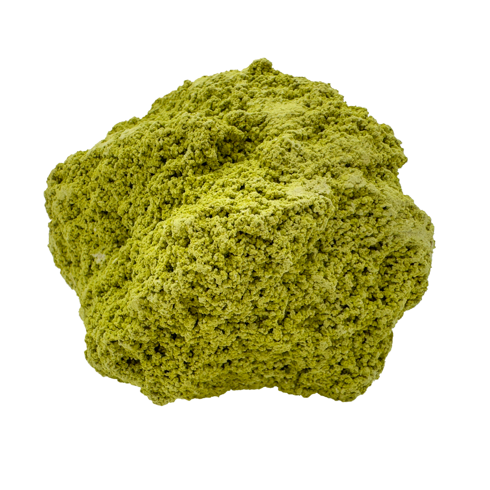 Raw nontronite collector specimen from Minas Gerais, Brazil, chartreuse-green botryoidal mineral, specimen 8, view 2