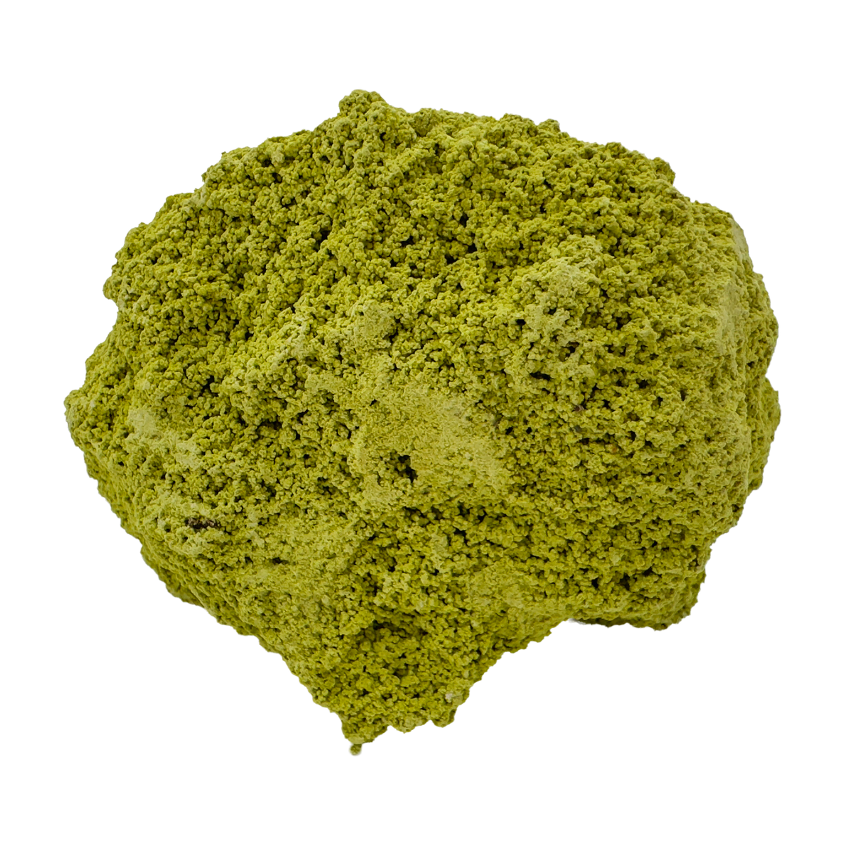 Raw nontronite collector specimen from Minas Gerais, Brazil, chartreuse-green botryoidal mineral, specimen 8, view 4