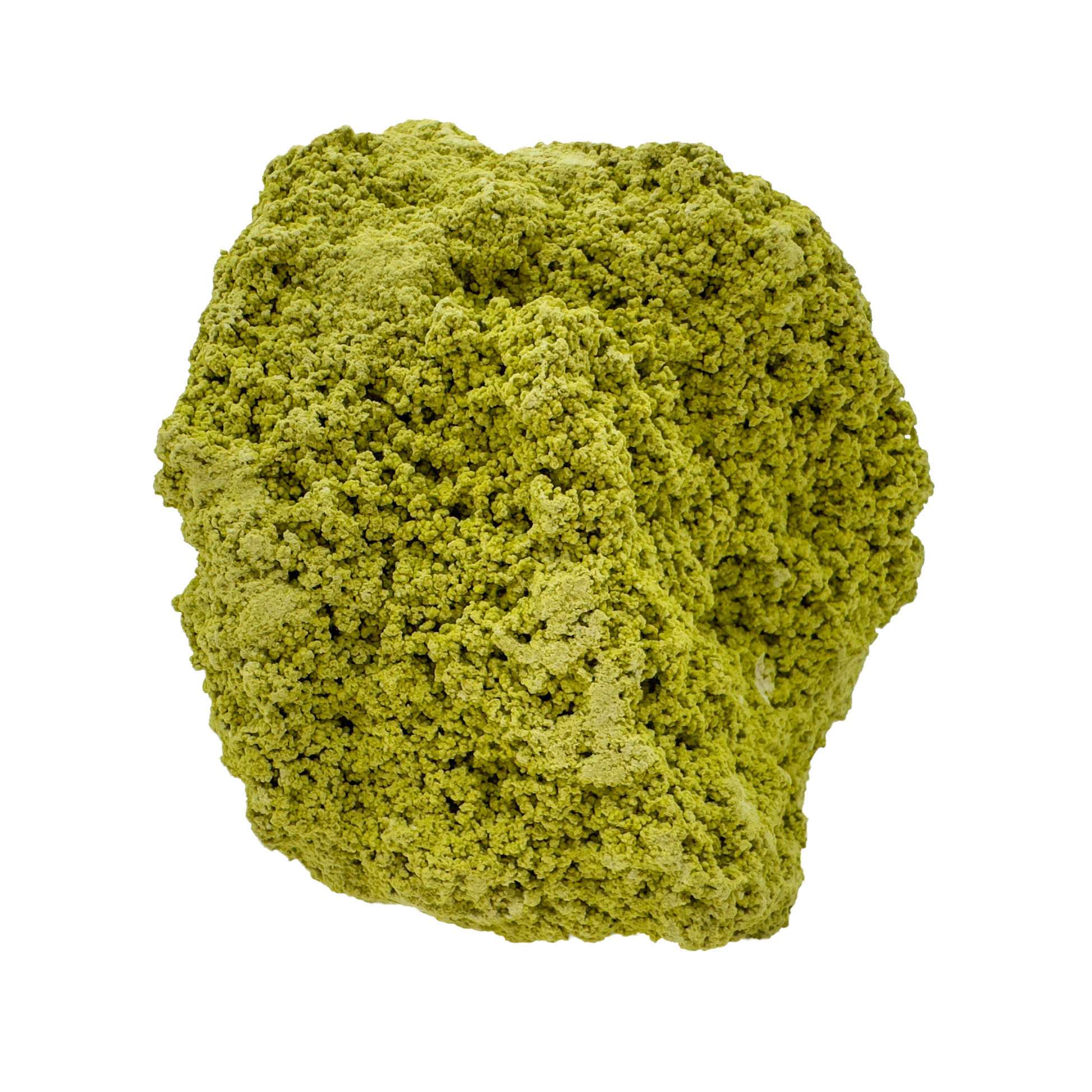 Raw nontronite collector specimen from Minas Gerais, Brazil, chartreuse-green botryoidal mineral, specimen 8, view 5