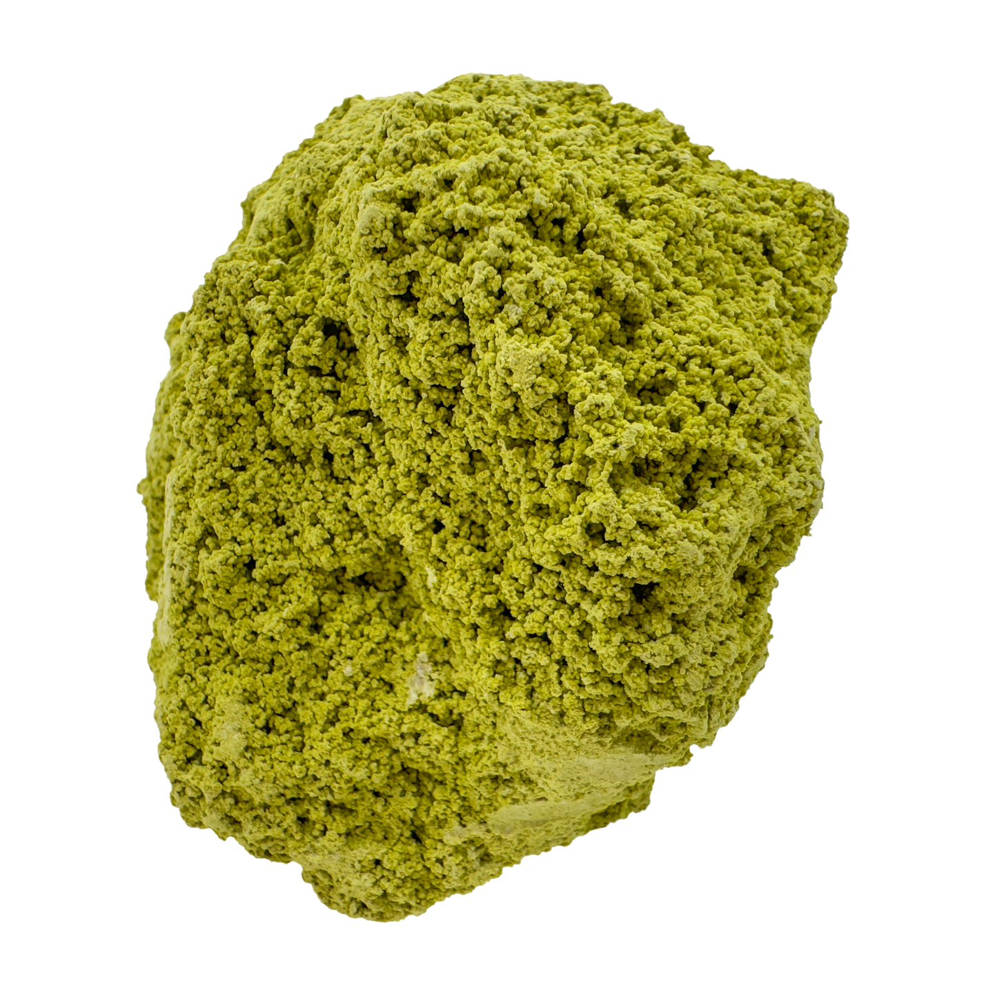 Raw nontronite collector specimen from Minas Gerais, Brazil, chartreuse-green botryoidal mineral, specimen 8, view 6