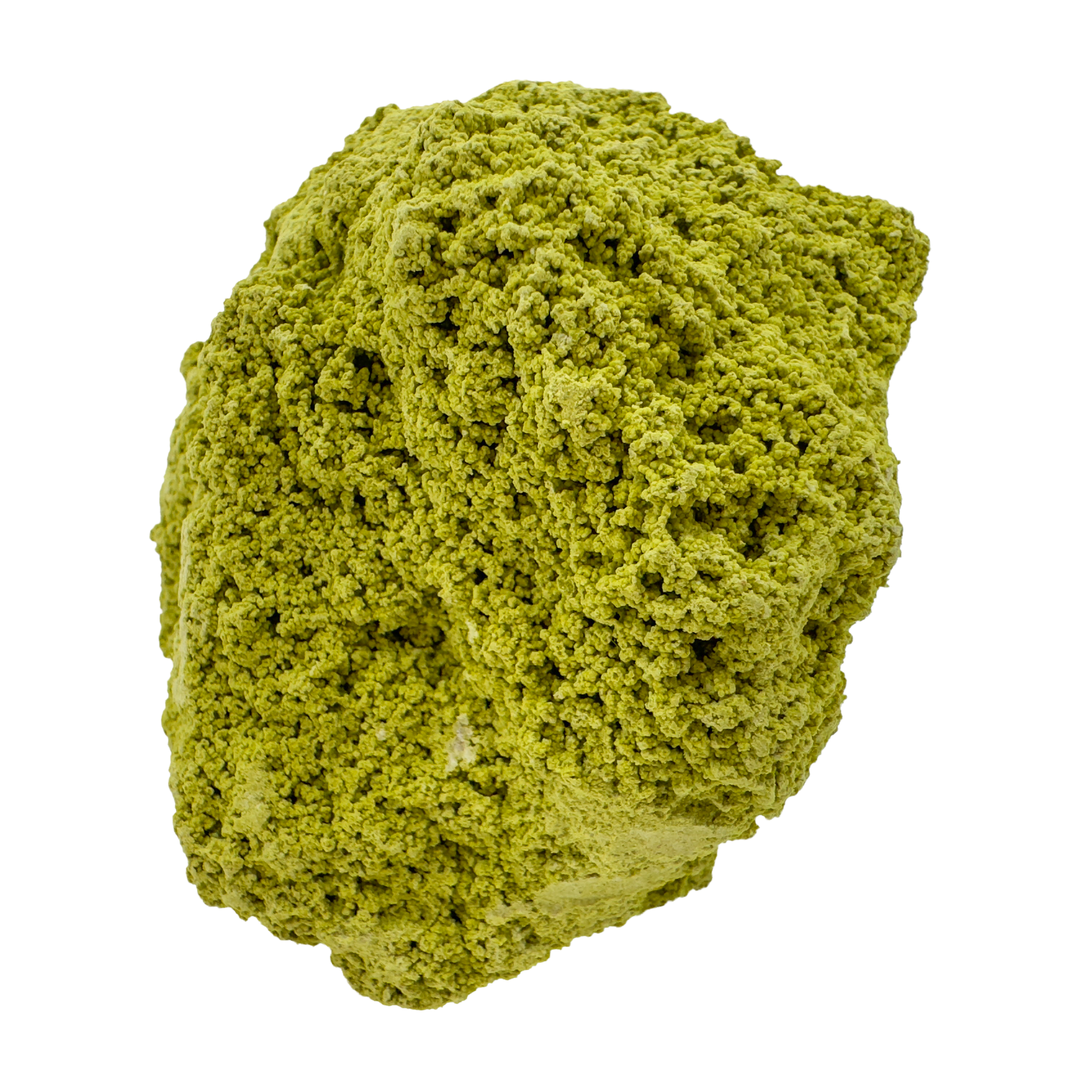 Raw nontronite collector specimen from Minas Gerais, Brazil, chartreuse-green botryoidal mineral, specimen 8, view 6