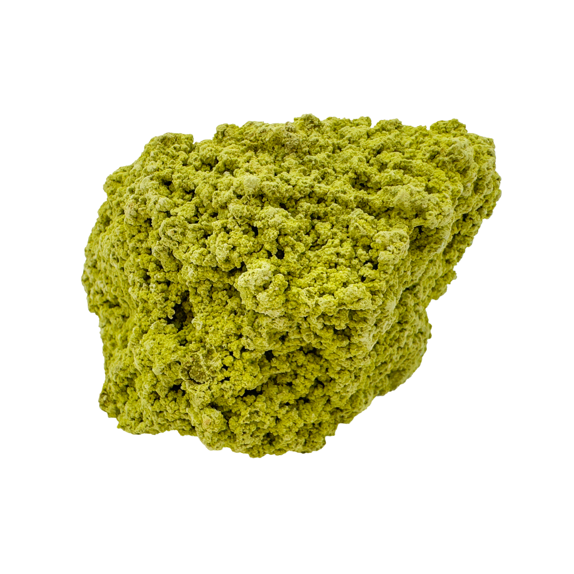 Raw nontronite collector specimen from Minas Gerais, Brazil, chartreuse-green botryoidal mineral, specimen 9, view 3