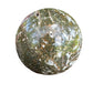 Close detail of green Ocean Jasper polished sphere, from Madagascar, turned to for Emotional Healing and Stress Relief.