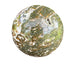 Top-side view of Grade AA Ocean Jasper polished sphere, drawn on for Emotional Healing and Stress Relief, sourced from Sofia.