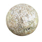 Edge view of Ocean Jasper polished sphere, showing subtle veining, hand-selected from Sofia, Madagascar.