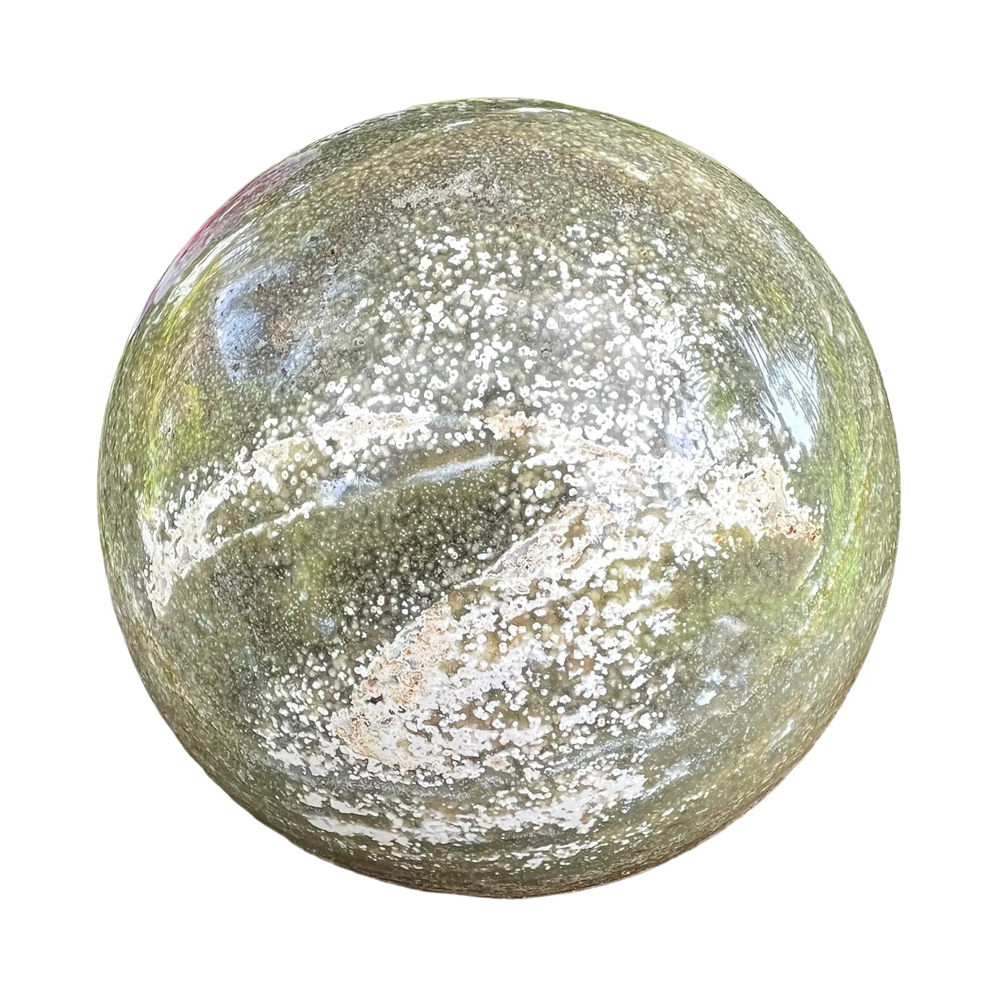 Ocean Jasper Crystal Spheres for Emotional Healing, Love & Stress Relief — green polished from Madagascar